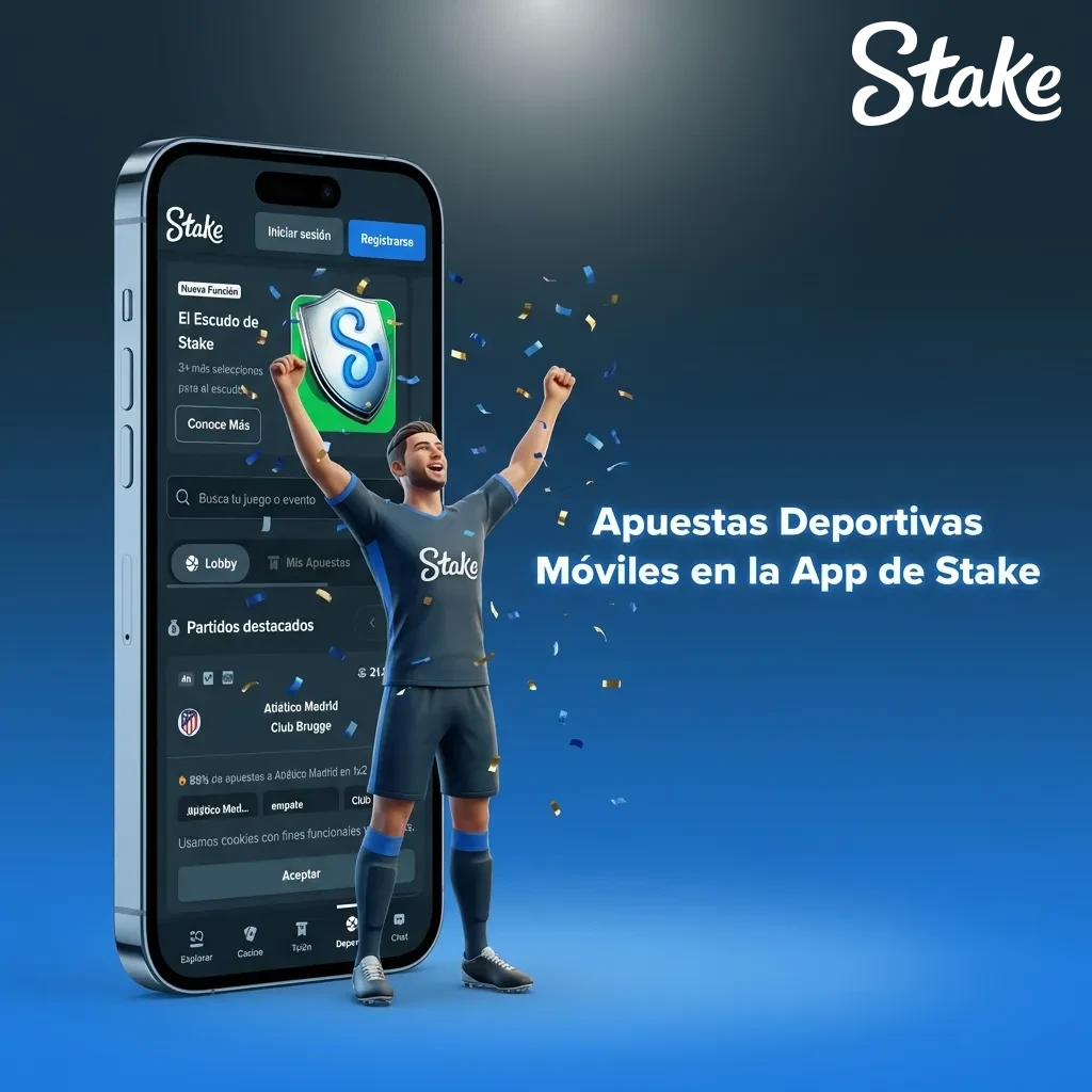 Interfaz móvil de Stake mostrando opciones de apuestas deportivas en vivo con estadísticas y cuotas actualizadas