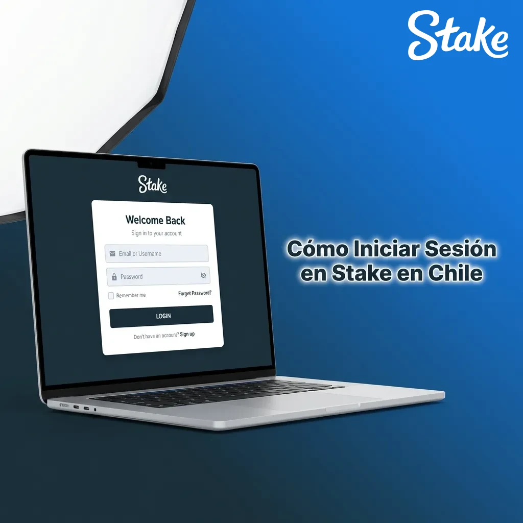 Usuario ingresando credenciales en pantalla de inicio de sesión de Stake Chile con verificación de seguridad